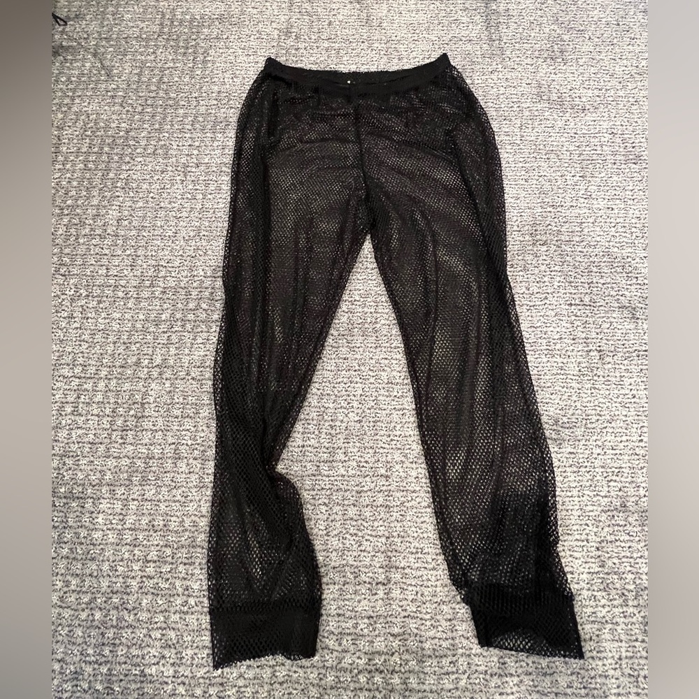 Black Mesh Joggers